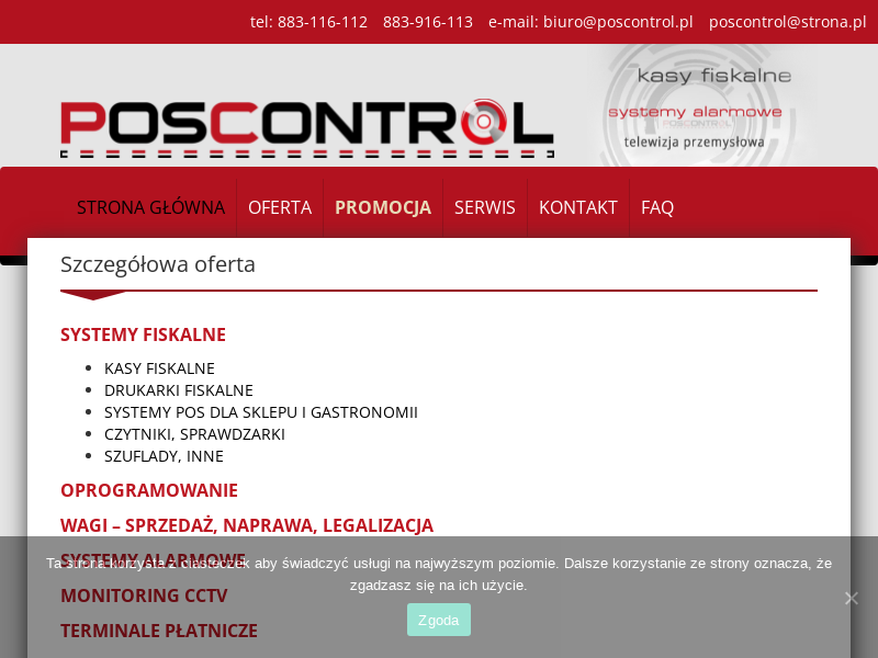 Kasy fiskalne, systemy alarmowe, monitoring cctv - Poscontrol